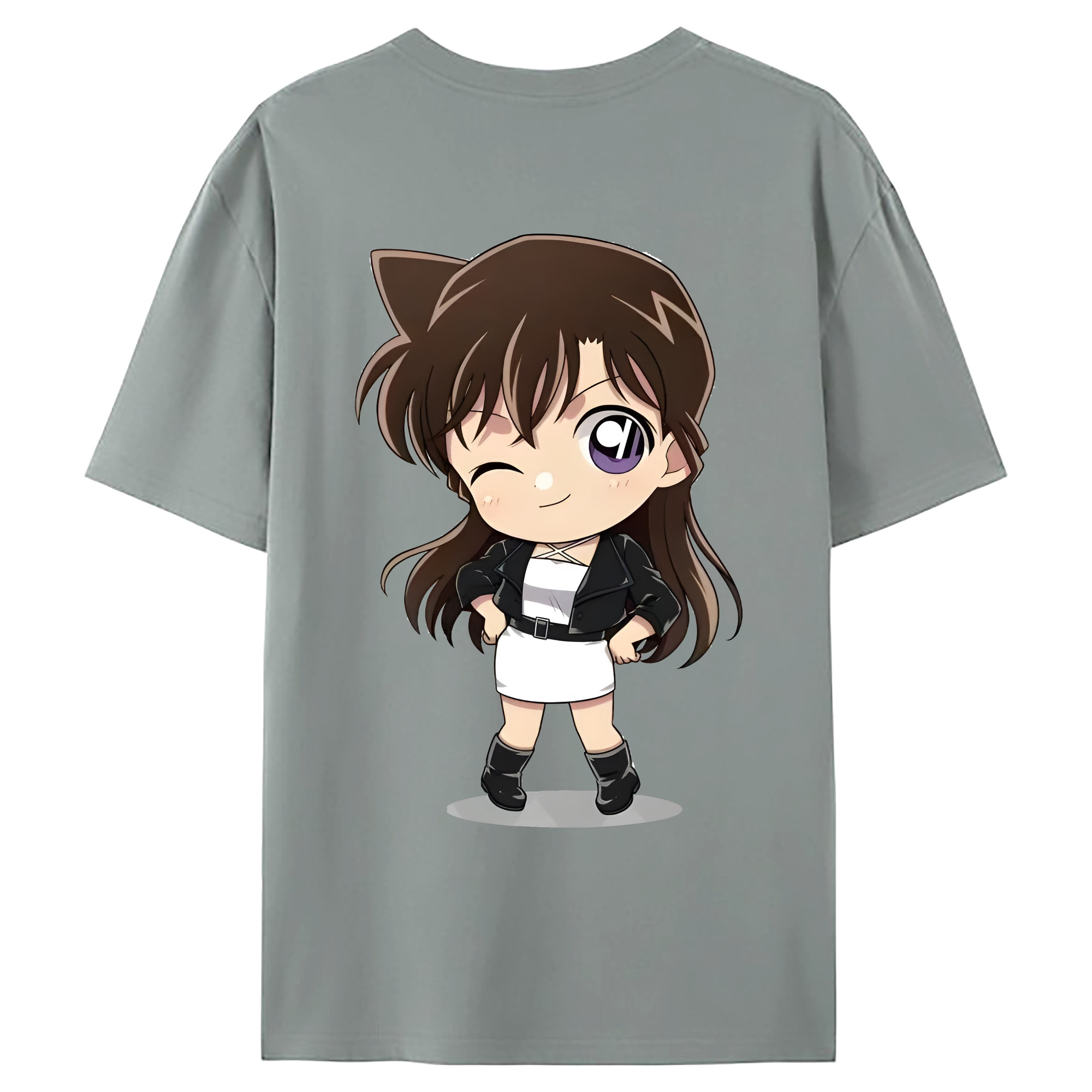 （画像用） 名探偵コナン 毛利 蘭 もうり らん、モーリ ラン Detective Conan Rachel Moore 綿100％ メンズ半袖Tシャツ（バックプリント） 通気性